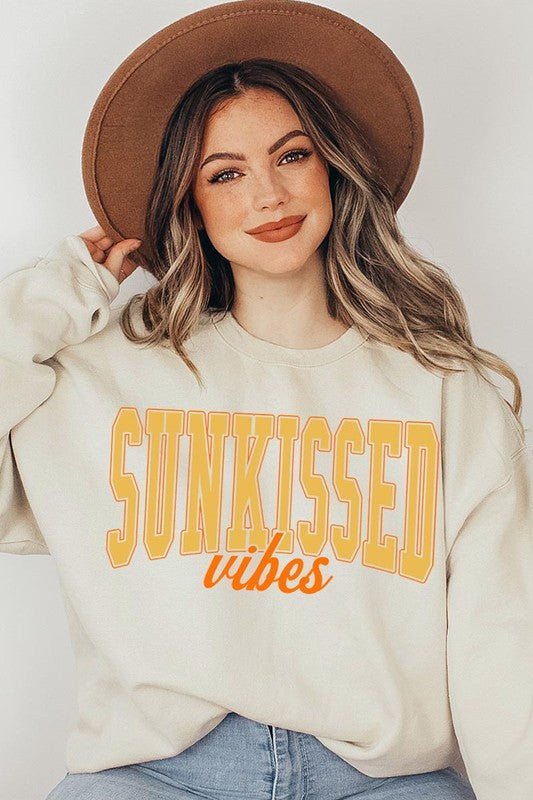 Sunkissed Vibes Graphic Fleece Sweatshirts - Global Village Kailua Boutique
