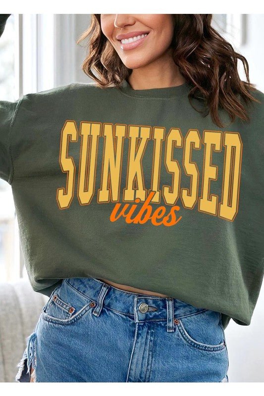 Sunkissed Vibes Graphic Fleece Sweatshirts - Global Village Kailua Boutique