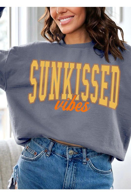 Sunkissed Vibes Graphic Fleece Sweatshirts - Global Village Kailua Boutique