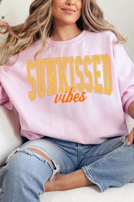 Sunkissed Vibes Graphic Fleece Sweatshirts - Global Village Kailua Boutique