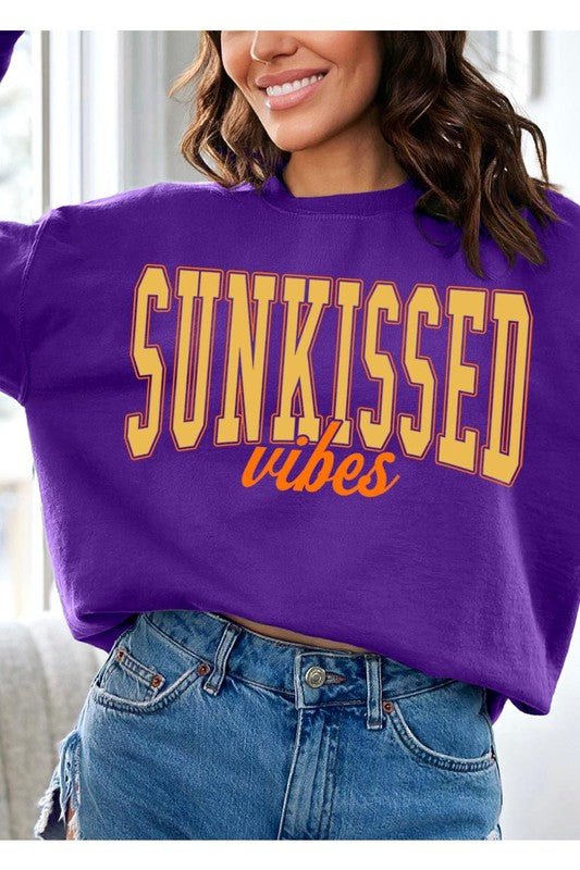 Sunkissed Vibes Graphic Fleece Sweatshirts - Global Village Kailua Boutique