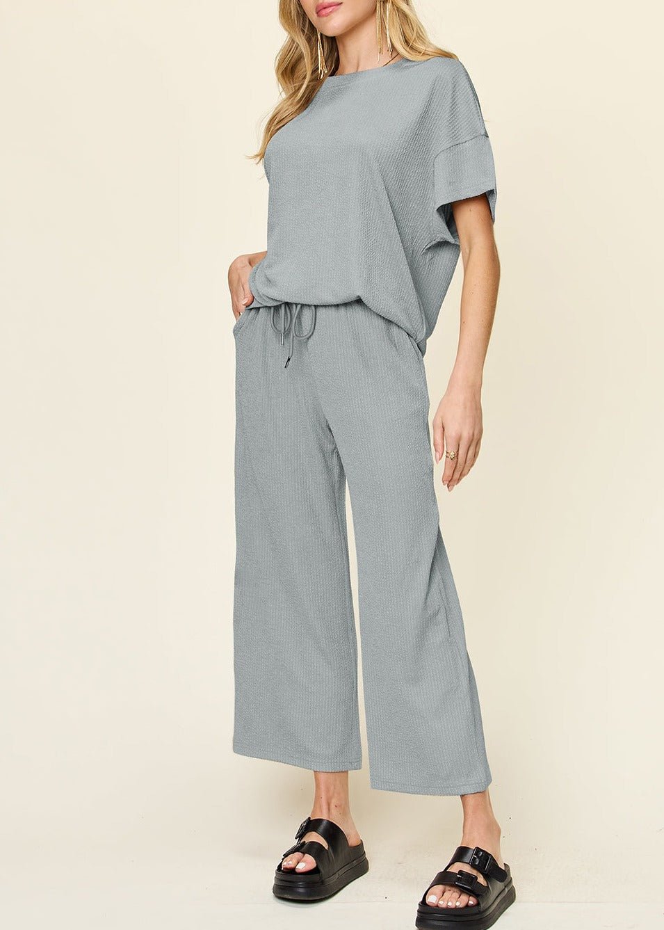 Textured 2pc Lounge Set Global Village Kailua Boutique