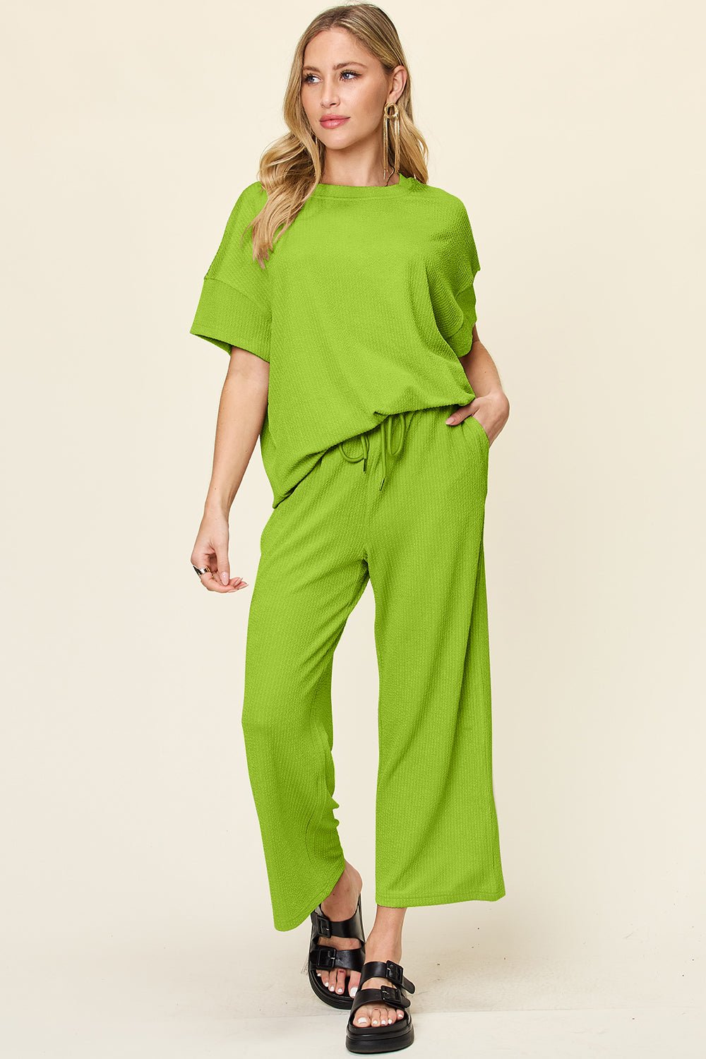 Textured 2pc Lounge Set Global Village Kailua Boutique