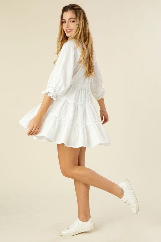 Tiered mini dress with tassel - Global Village Kailua Boutique