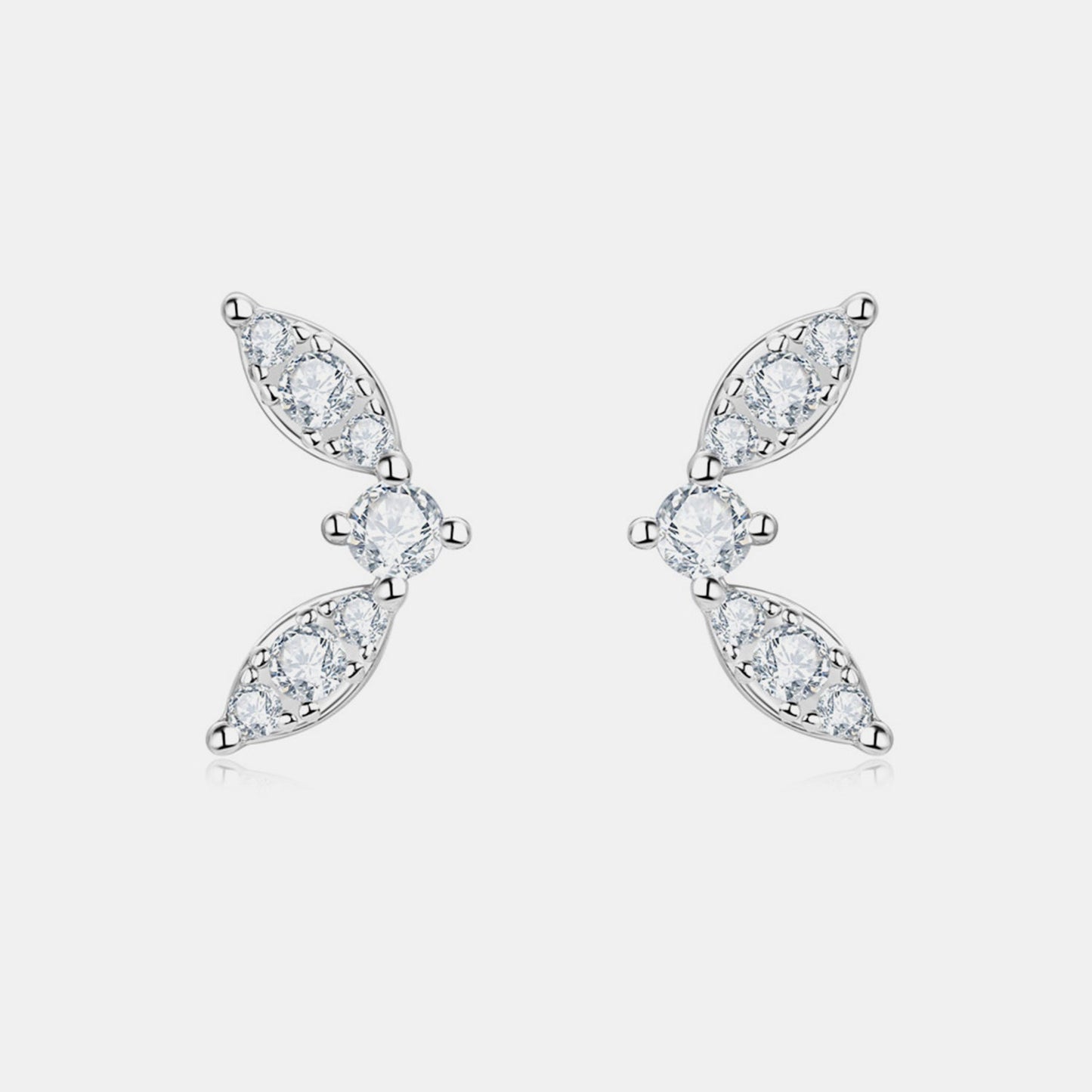 Wings Moissanite 925 Sterling Silver Stud Earrings - Global Village Kailua Boutique