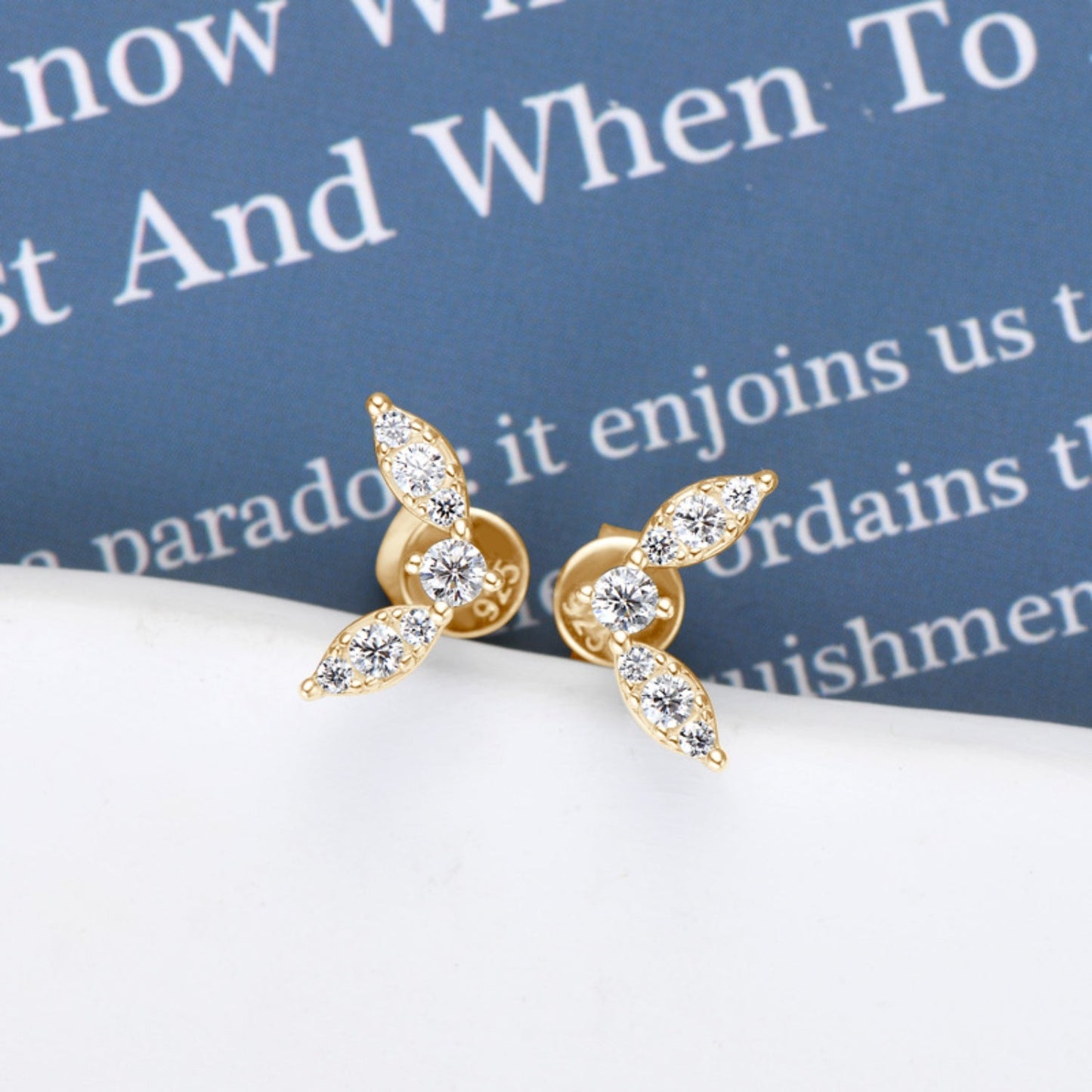 Wings Moissanite 925 Sterling Silver Stud Earrings - Global Village Kailua Boutique