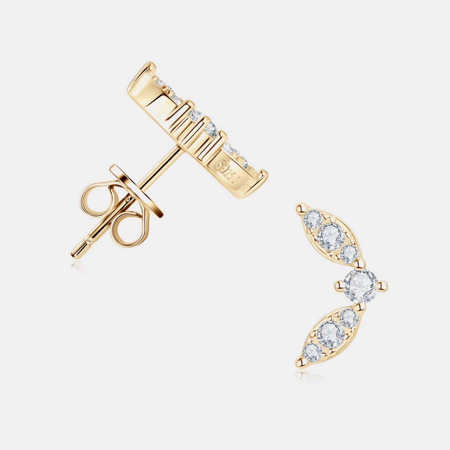 Wings Moissanite 925 Sterling Silver Stud Earrings - Global Village Kailua Boutique