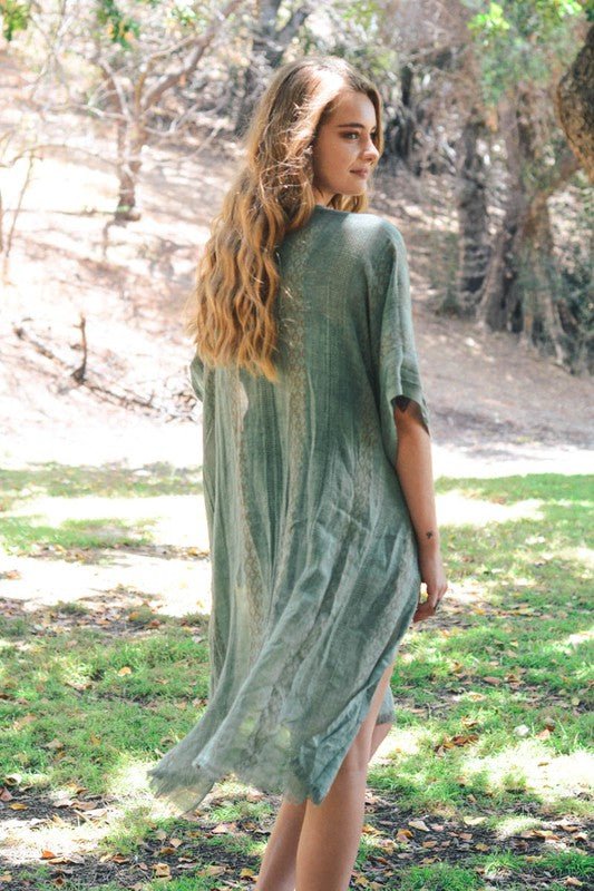 Woven Long Line Tribal Kimono - Global Village Kailua Boutique
