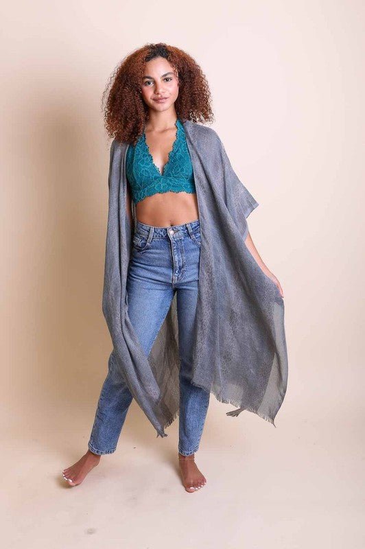 Woven Long Line Tribal Kimono - Global Village Kailua Boutique