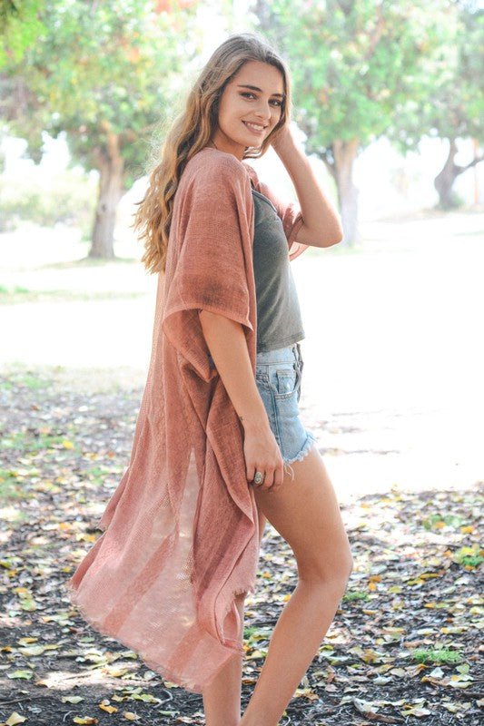 Woven Long Line Tribal Kimono - Global Village Kailua Boutique