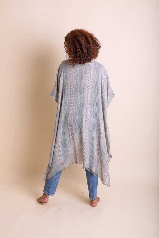 Woven Long Line Tribal Kimono - Global Village Kailua Boutique