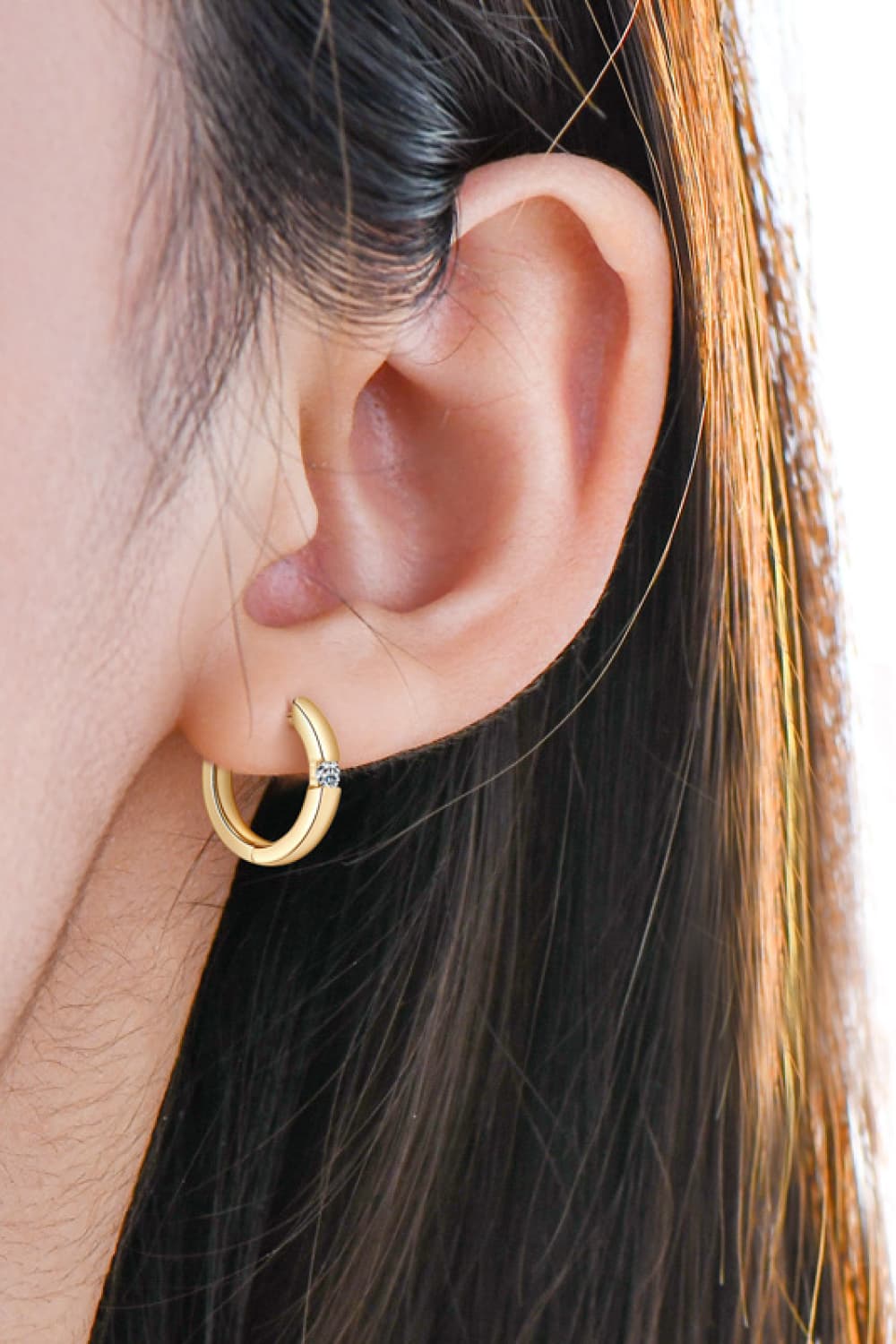 .06 Carat Moissanite Huggie Earrings - Global Village Kailua Boutique