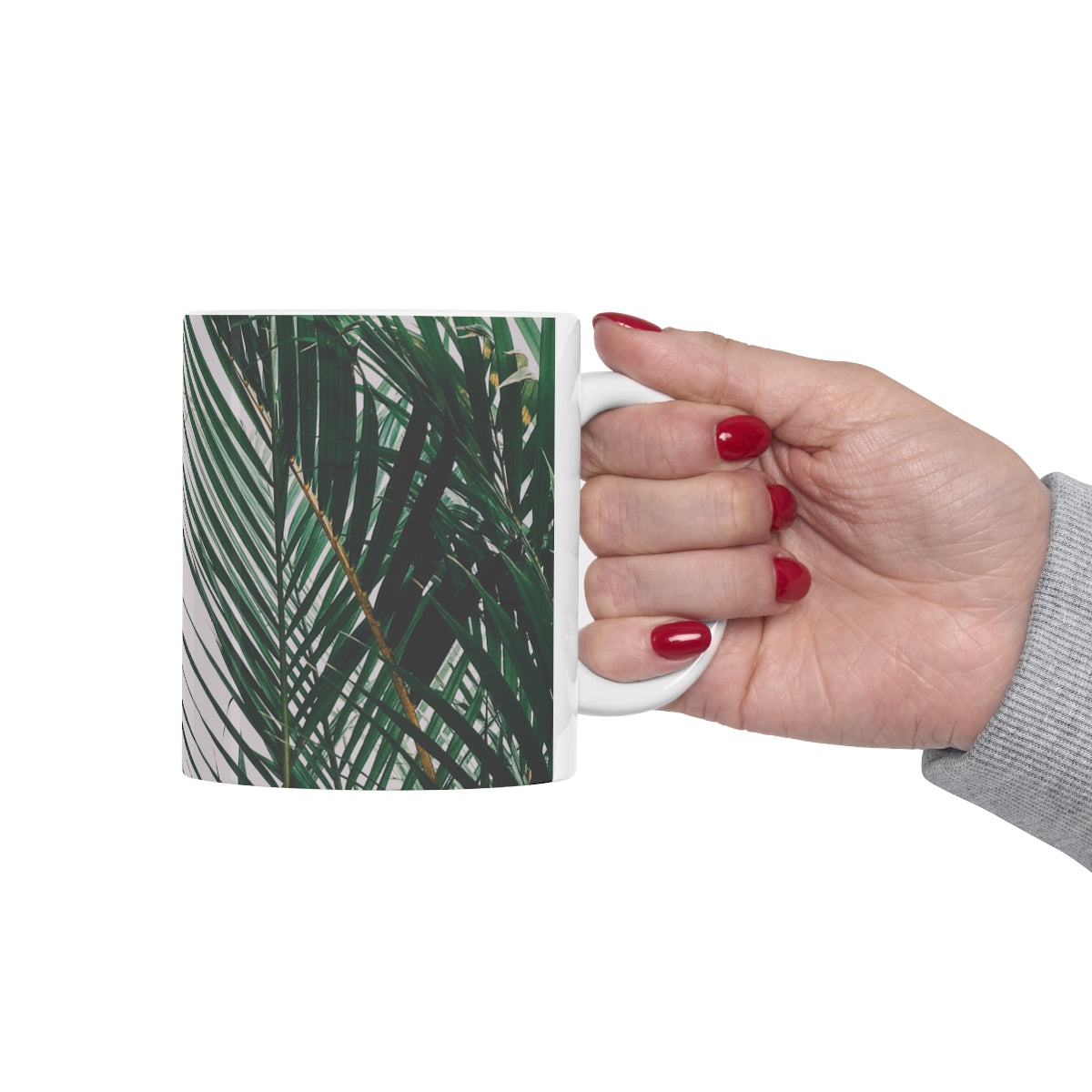 11oz Mug Mahalo Mode Palm Leaf Global Village Kailua Boutique