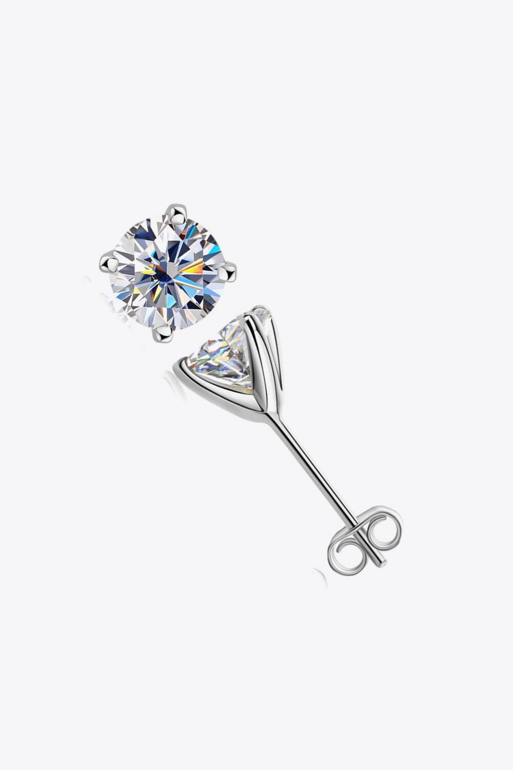 1 Carat Moissanite 4-Prong Stud Earrings - Global Village Kailua Boutique