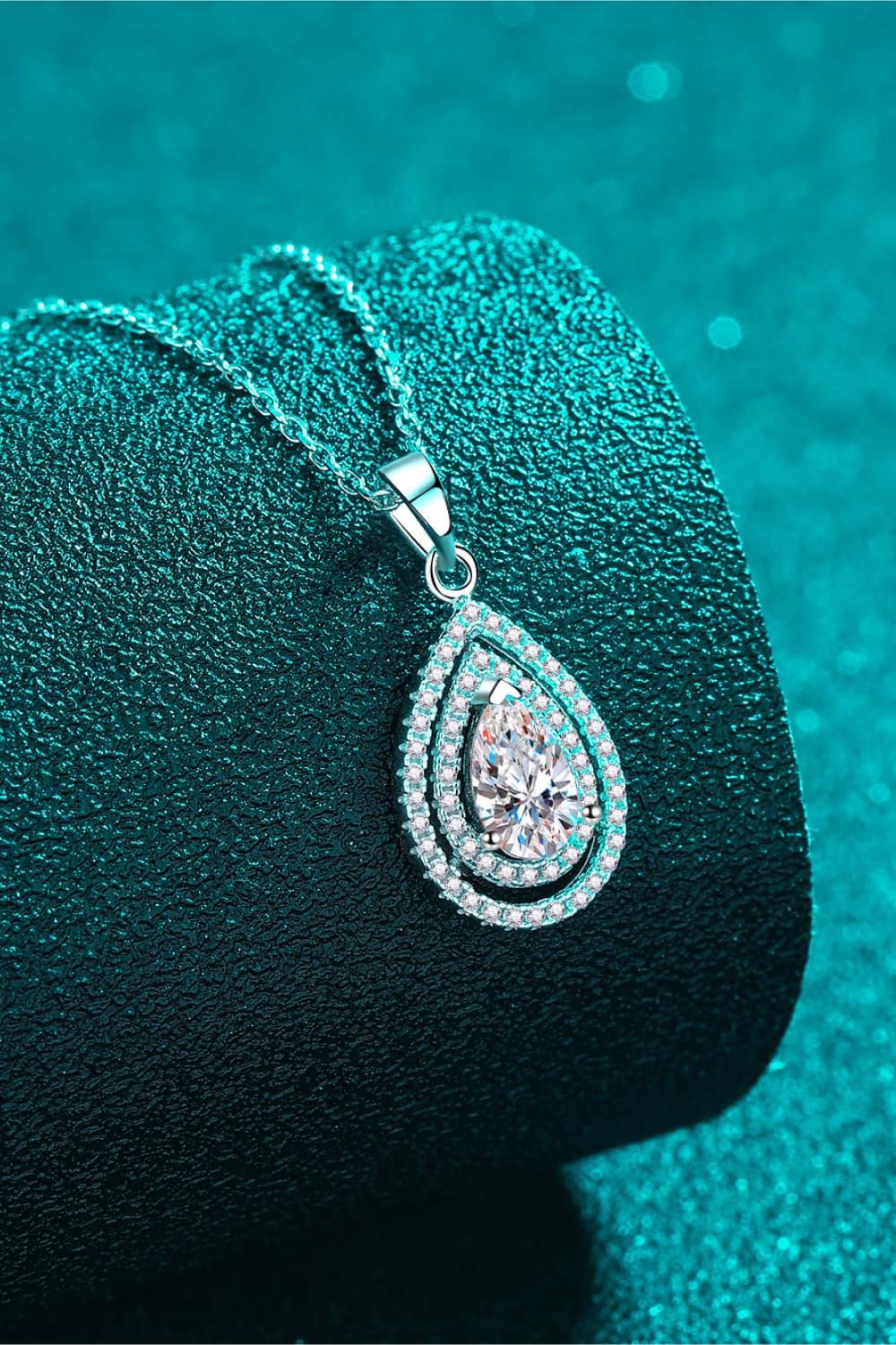 1 Carat Moissanite Teardrop Pendant Necklace - Global Village Kailua Boutique