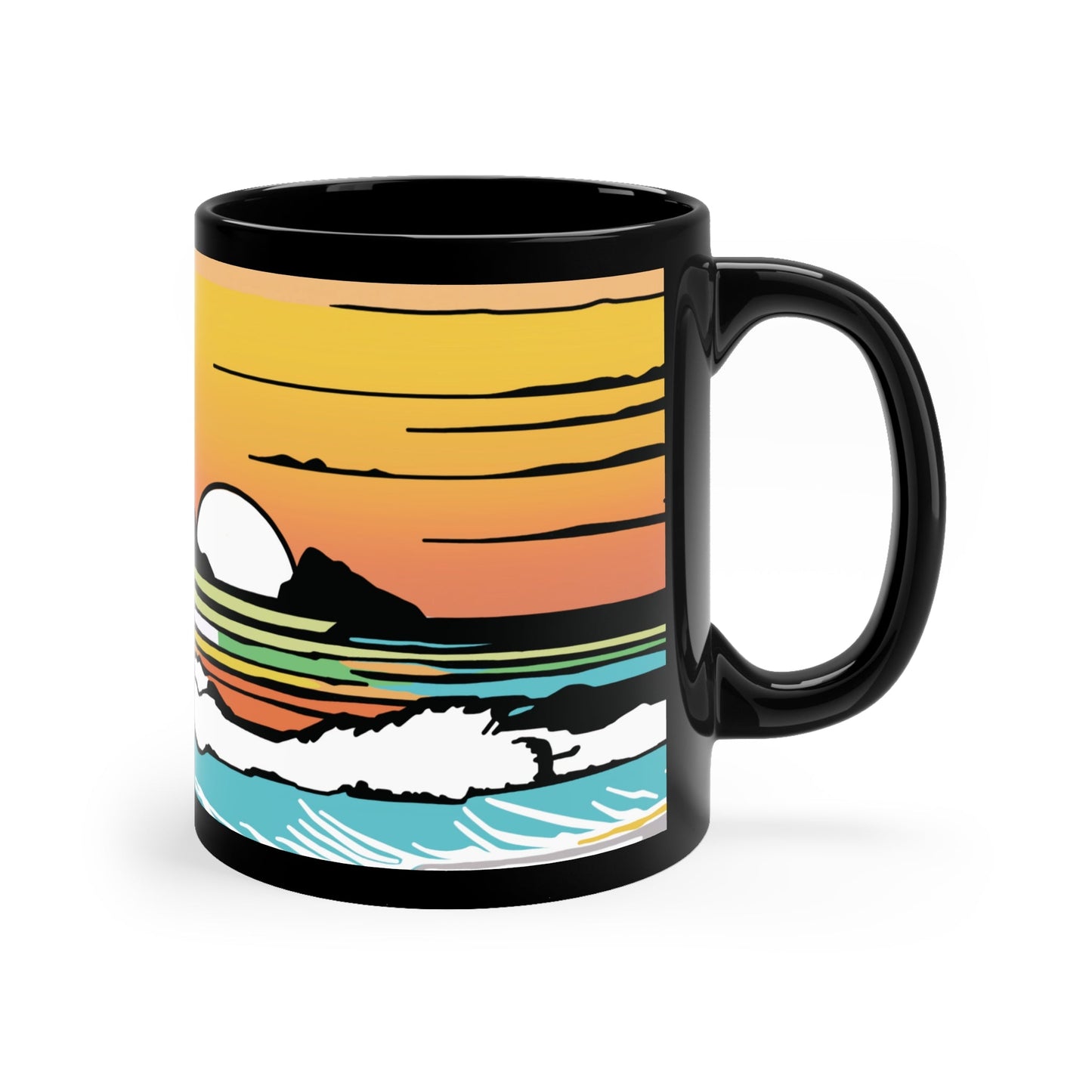 11oz Black Mug Summer Sunrise - Global Village Kailua Boutique