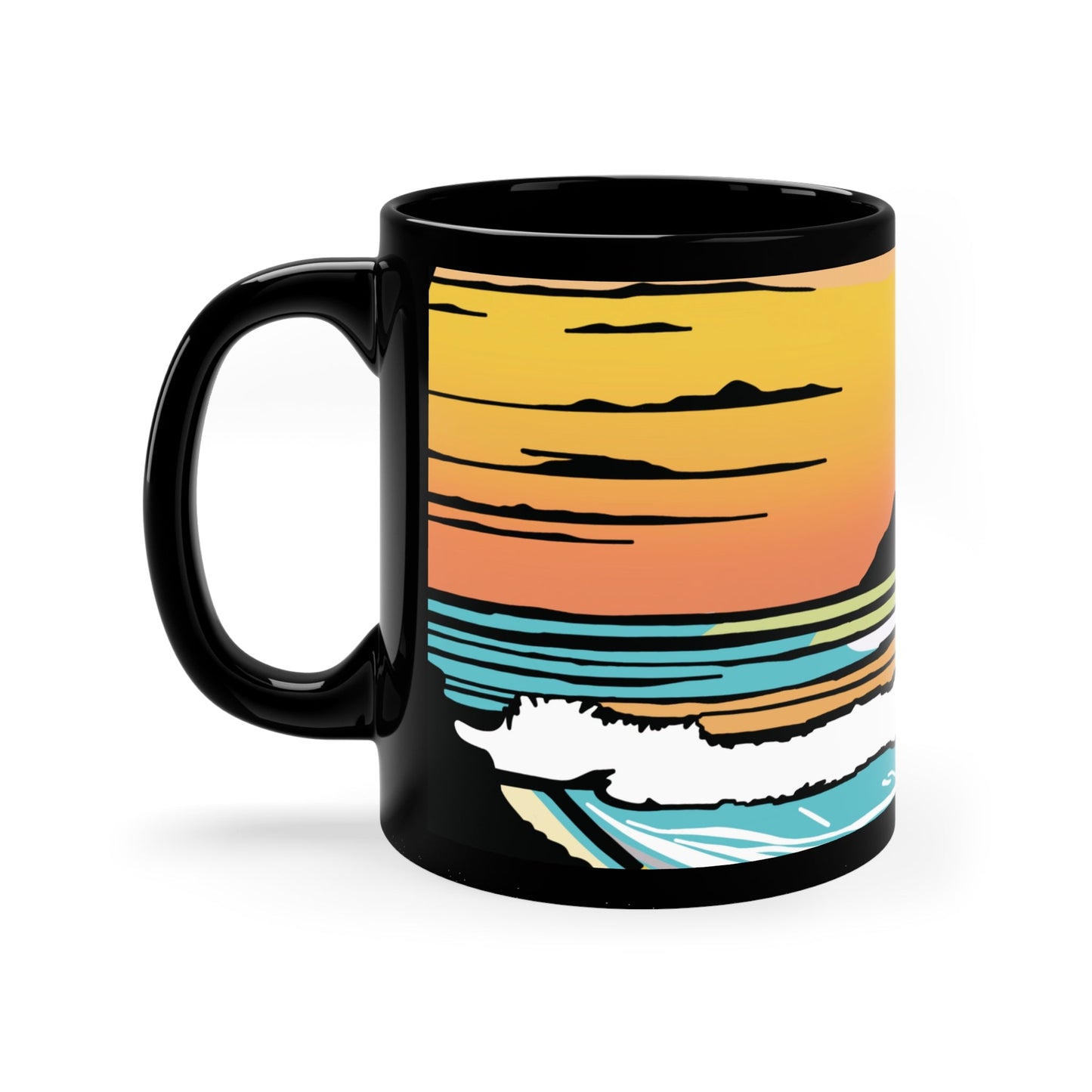 11oz Black Mug Summer Sunrise - Global Village Kailua Boutique