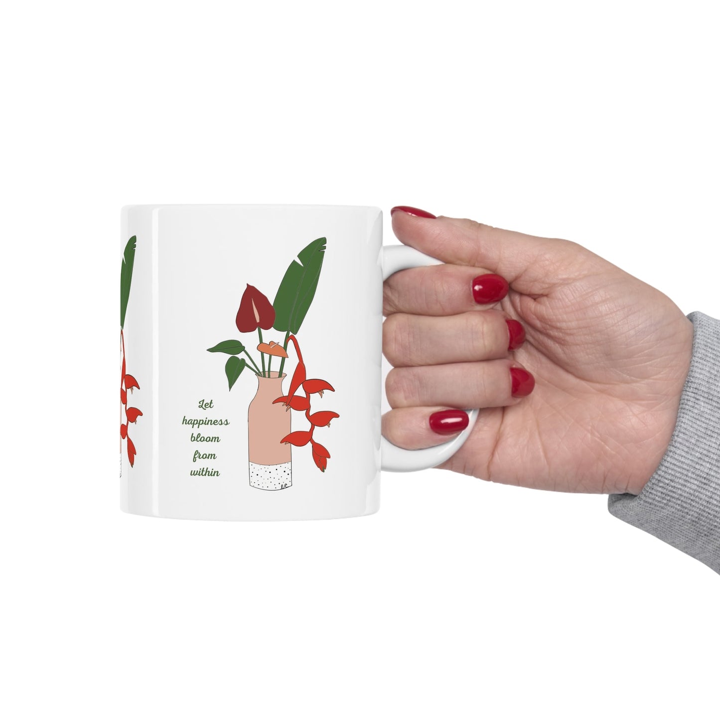 11oz Mug Anthurium Bouquet - Global Village Kailua Boutique