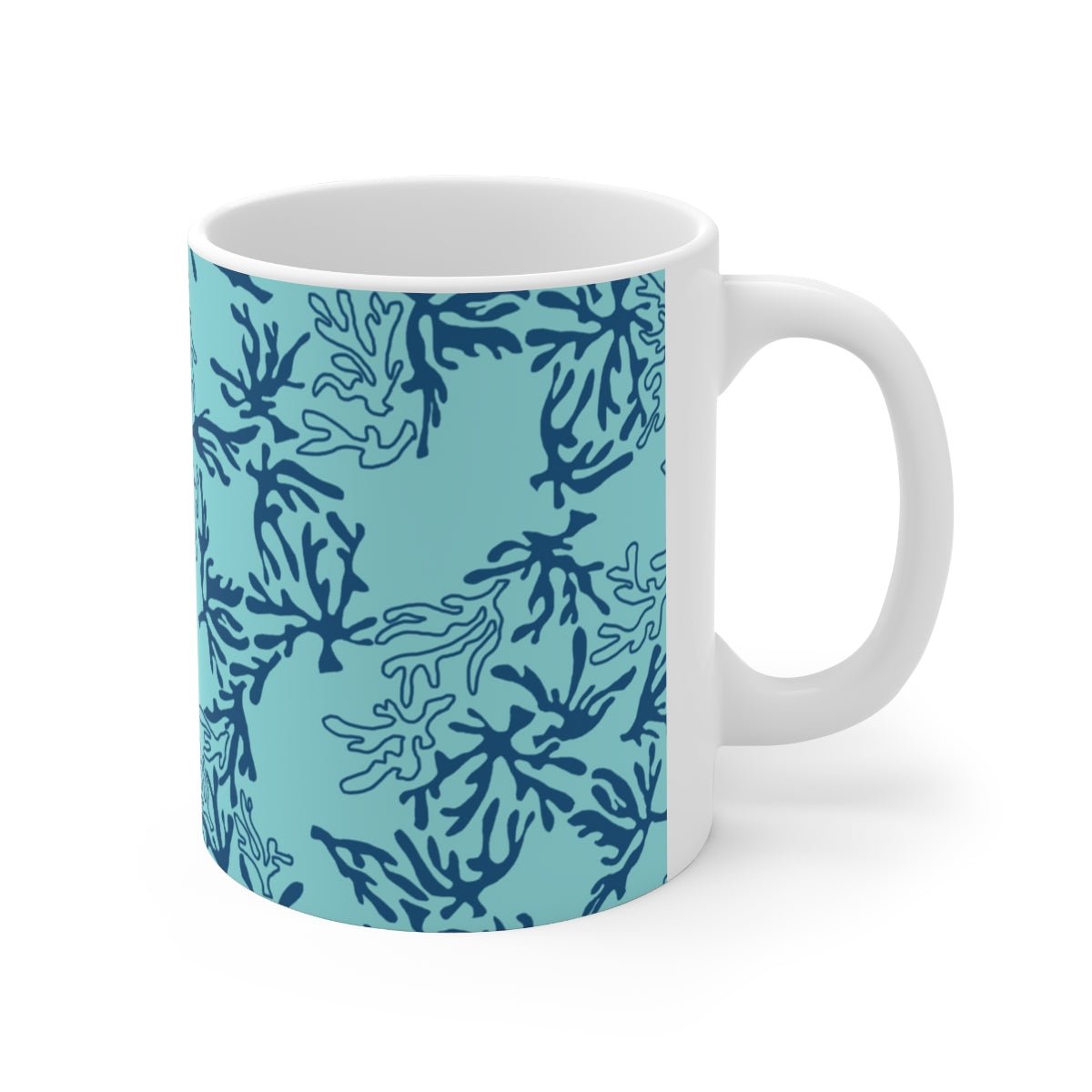 11oz Mug Coral Blue/Aqua Global Village Kailua Boutique