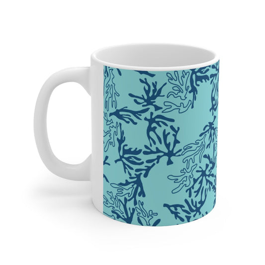 11oz Mug Coral Blue/Aqua Global Village Kailua Boutique