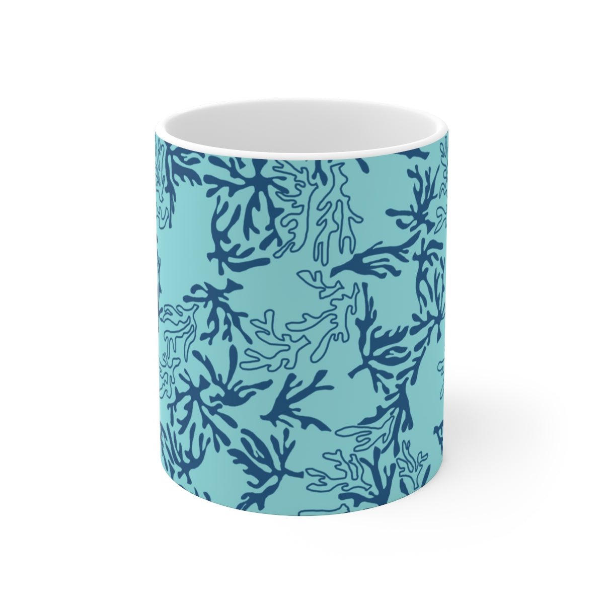 11oz Mug Coral Blue/Aqua Global Village Kailua Boutique