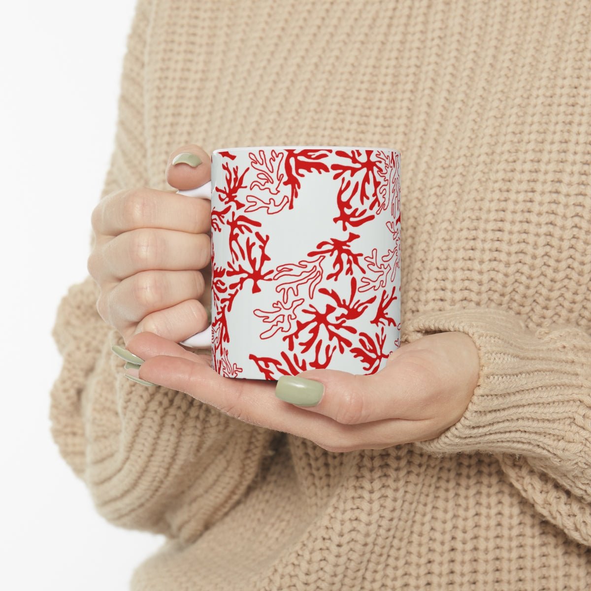 11oz Mug Coral Red Global Village Kailua Boutique