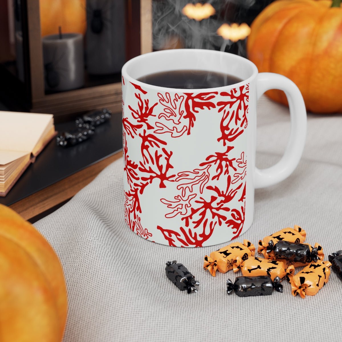 11oz Mug Coral Red Global Village Kailua Boutique