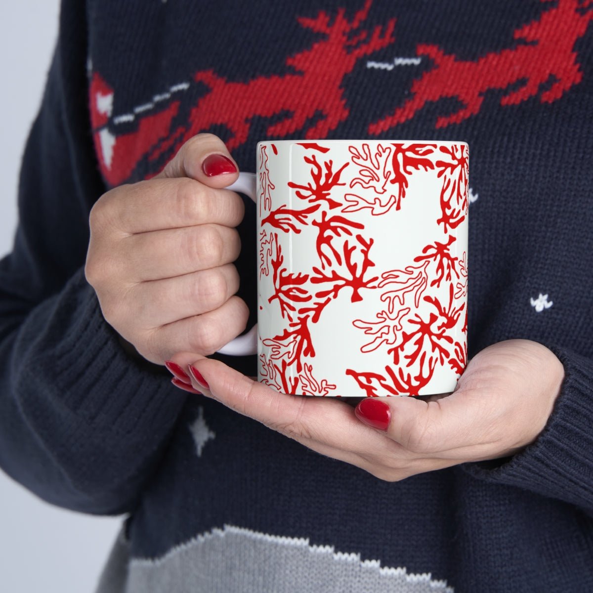 11oz Mug Coral Red Global Village Kailua Boutique