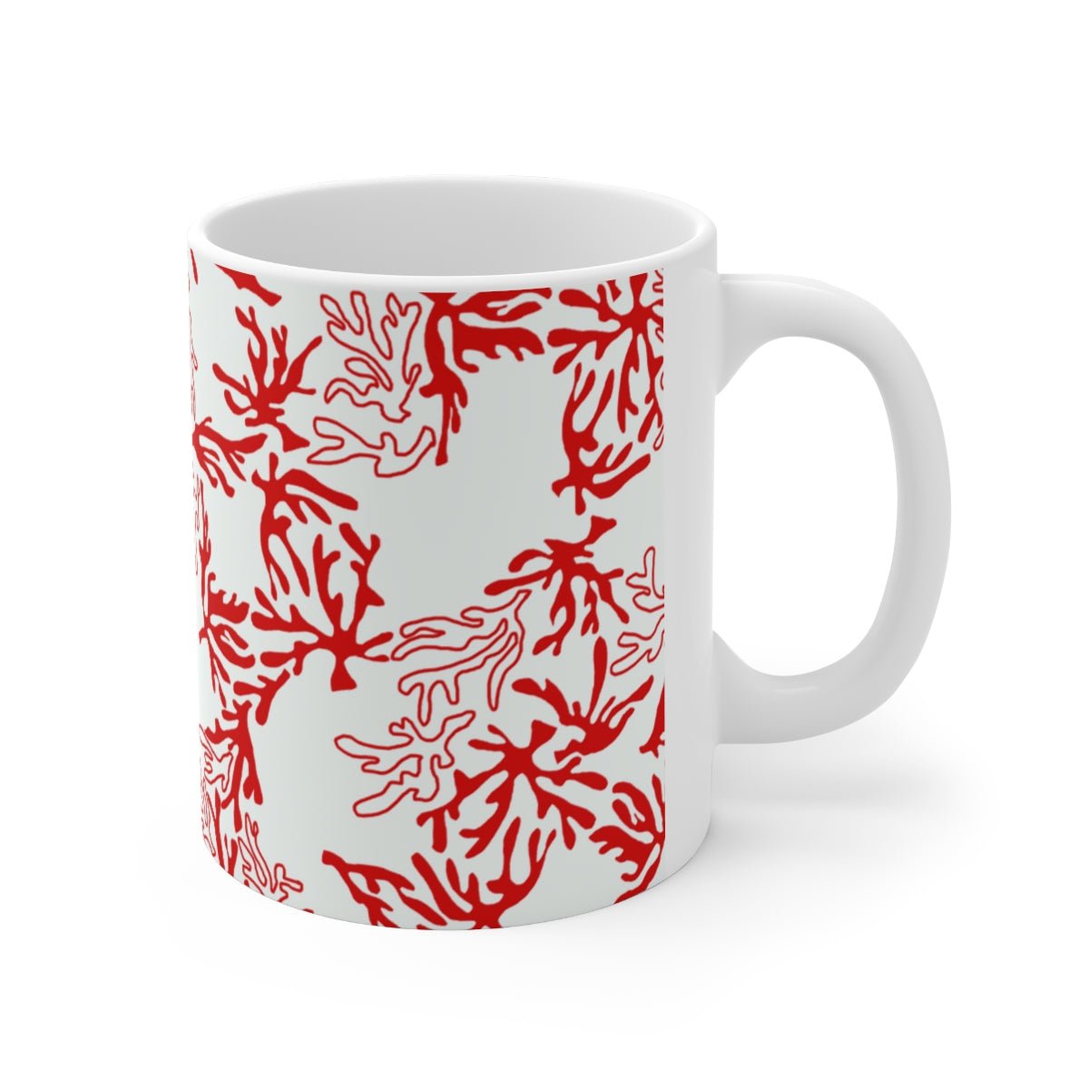 11oz Mug Coral Red Global Village Kailua Boutique
