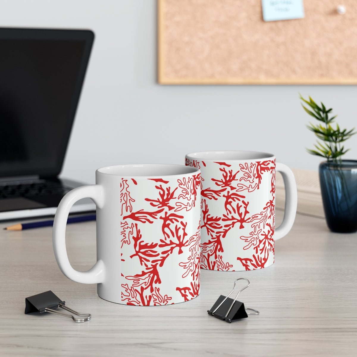 11oz Mug Coral Red Global Village Kailua Boutique