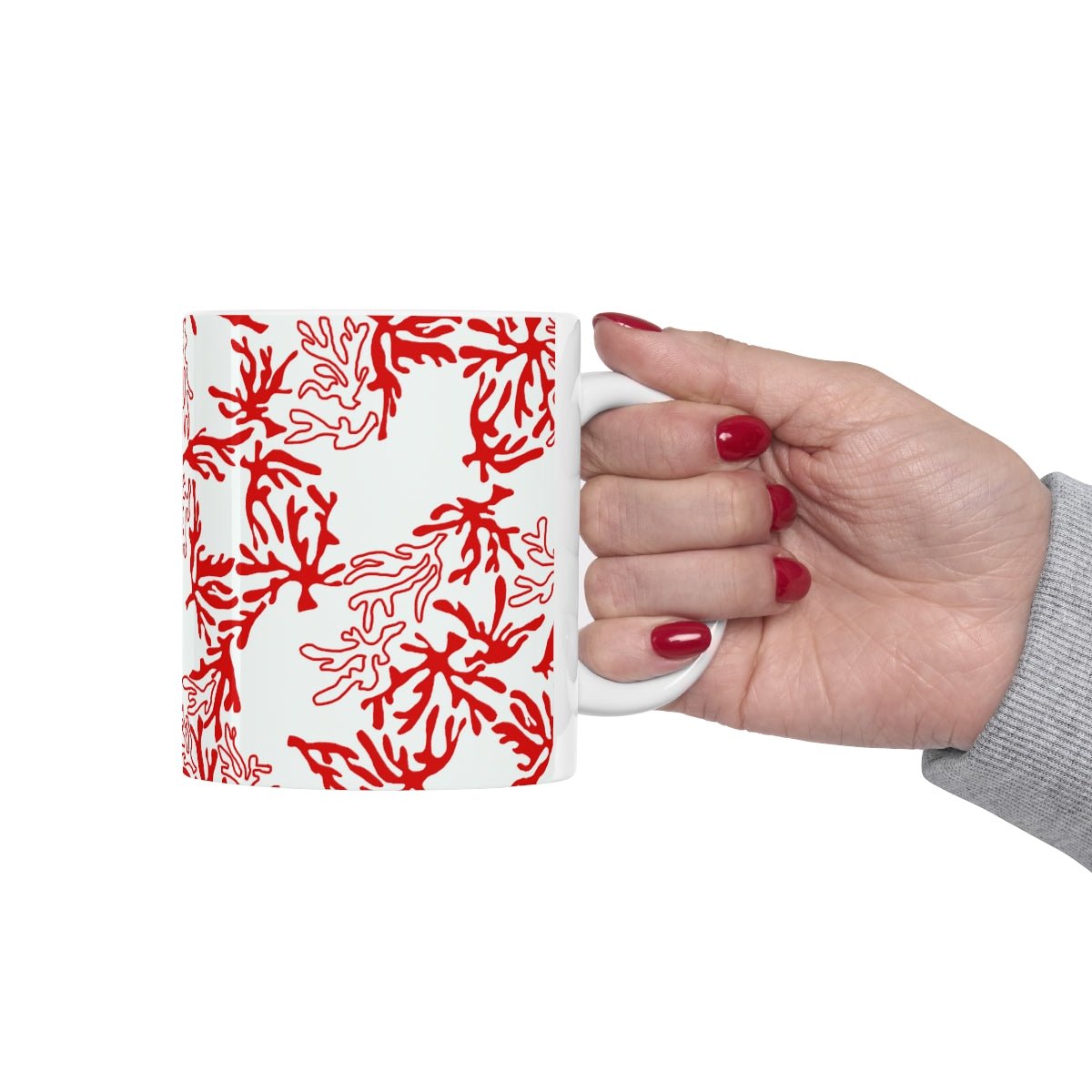 11oz Mug Coral Red Global Village Kailua Boutique