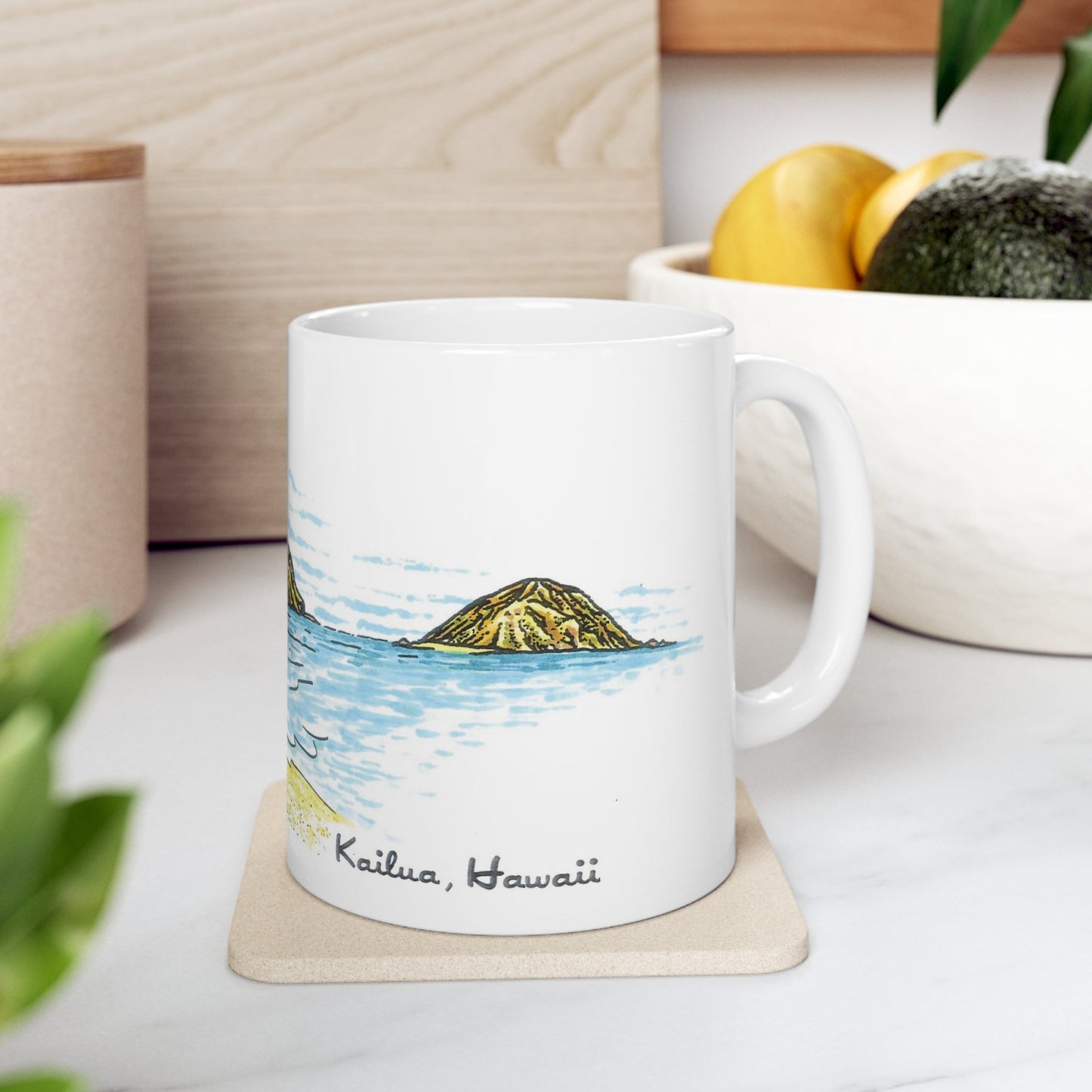 11oz Mug Kaʻōhao Sketch - Global Village Kailua Boutique