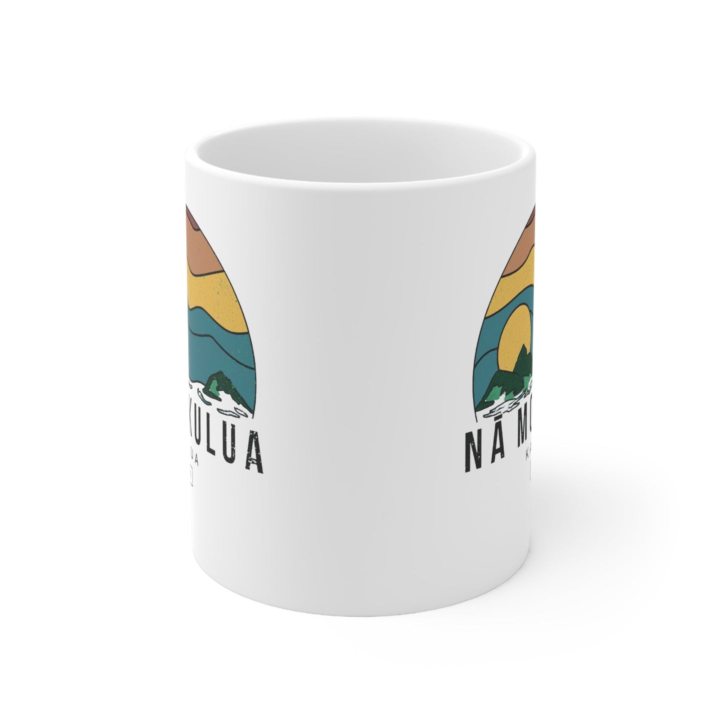 11oz Mug Nā Mokulua Wavy - Global Village Kailua Boutique