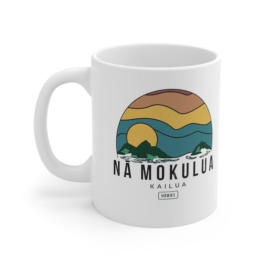 11oz Mug Nā Mokulua Wavy - Global Village Kailua Boutique