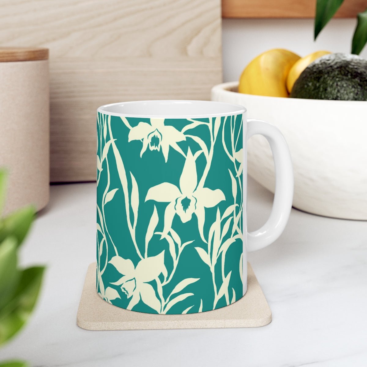 11oz Mug Orchid Teal Global Village Kailua Boutique