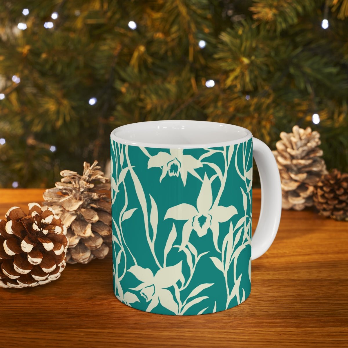 11oz Mug Orchid Teal Global Village Kailua Boutique
