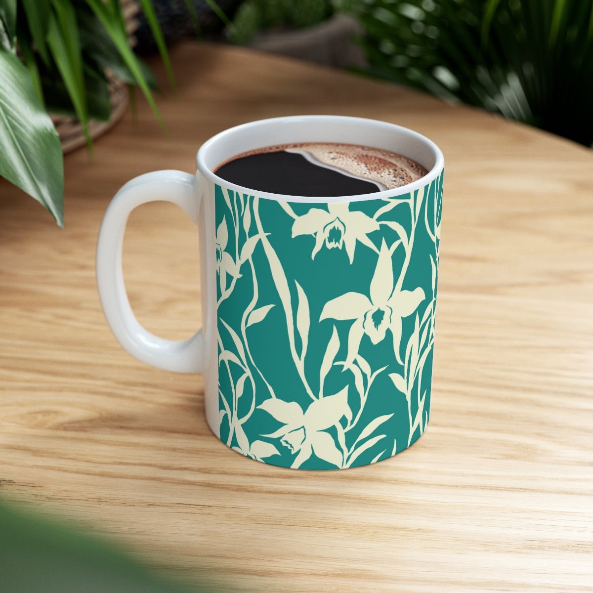 11oz Mug Orchid Teal Global Village Kailua Boutique