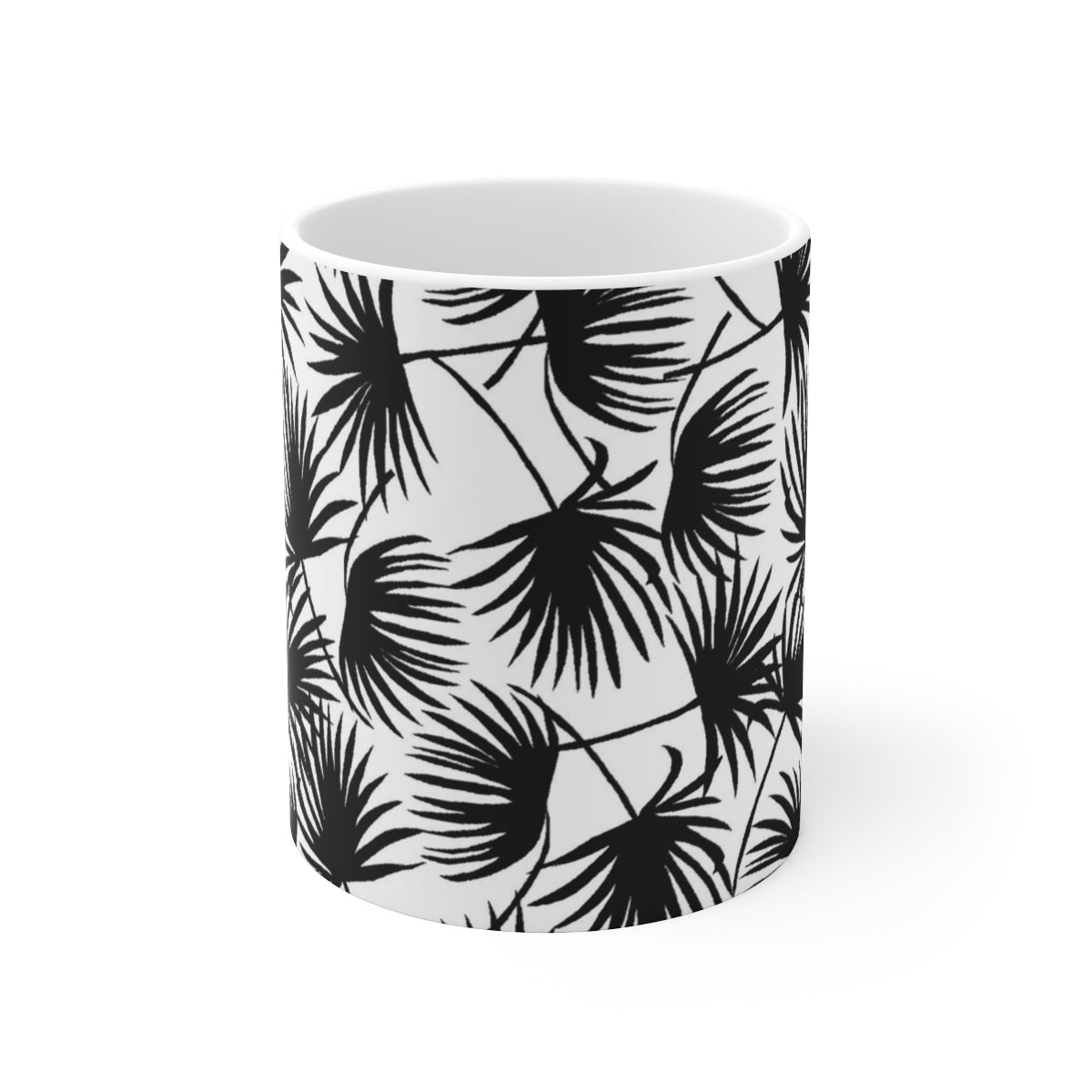 11oz Mug Palm Fan Black Global Village Kailua Boutique