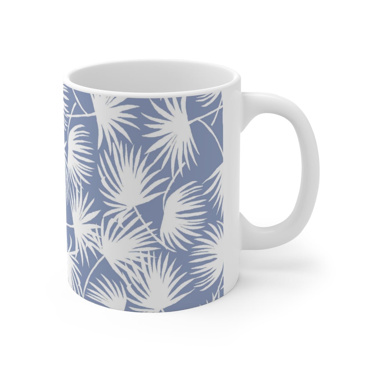 11oz Mug Palm Fan Periwinkle Global Village Kailua Boutique