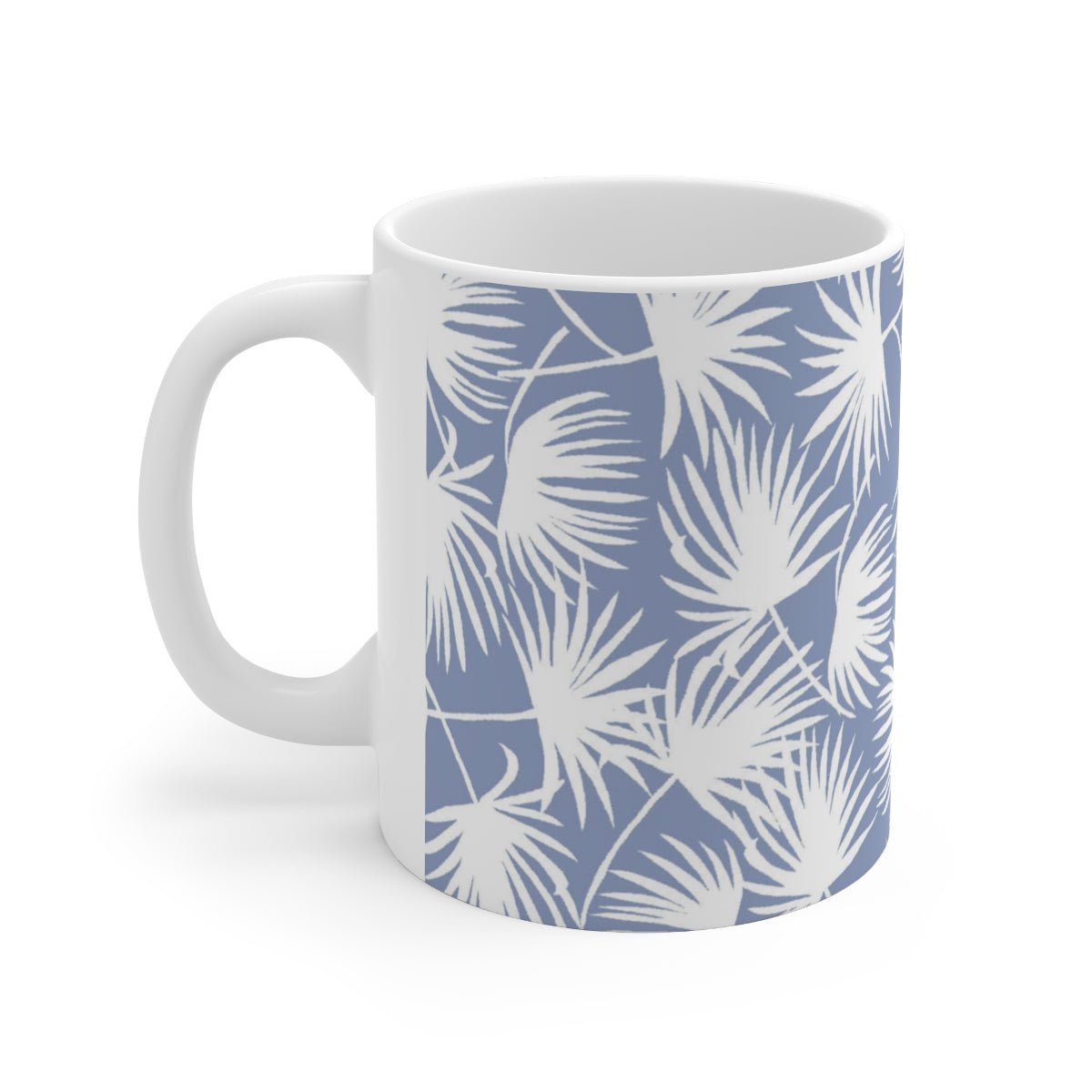 11oz Mug Palm Fan Periwinkle Global Village Kailua Boutique