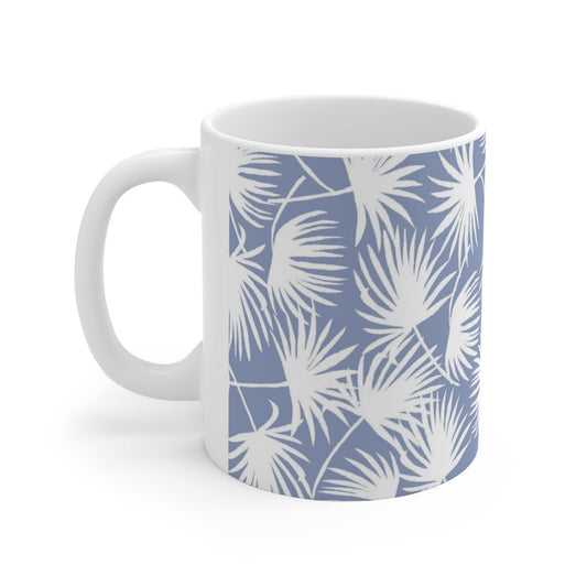 11oz Mug Palm Fan Periwinkle Global Village Kailua Boutique