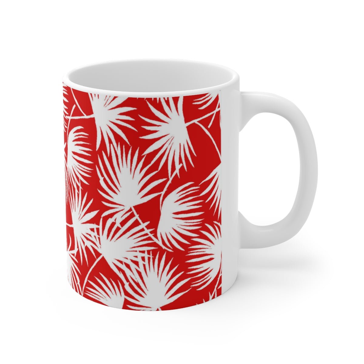 11oz Mug Palm Fan Red Global Village Kailua Boutique