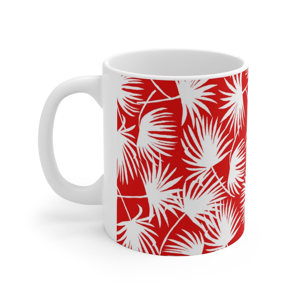 11oz Mug Palm Fan Red Global Village Kailua Boutique
