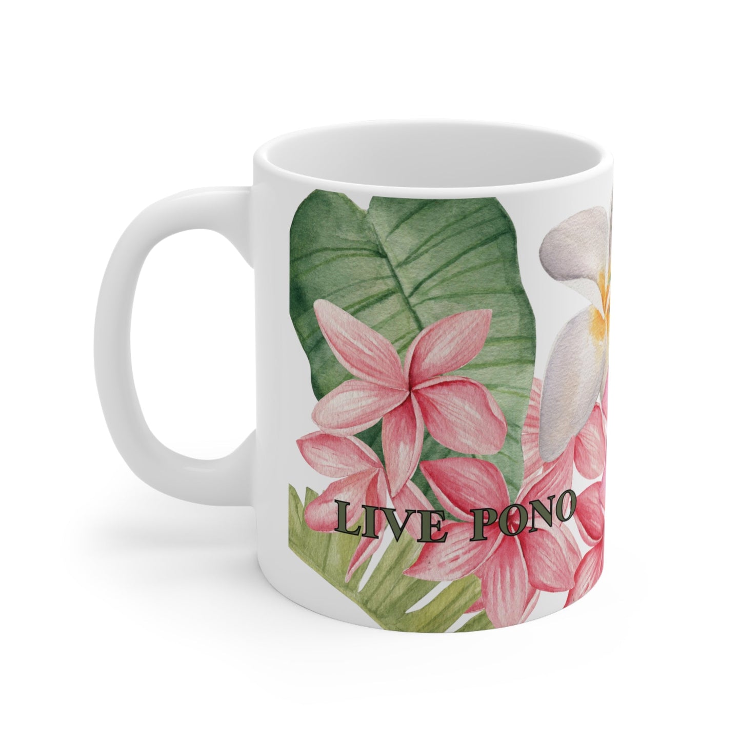 11oz Mug Watercolor Floral - Global Village Kailua Boutique