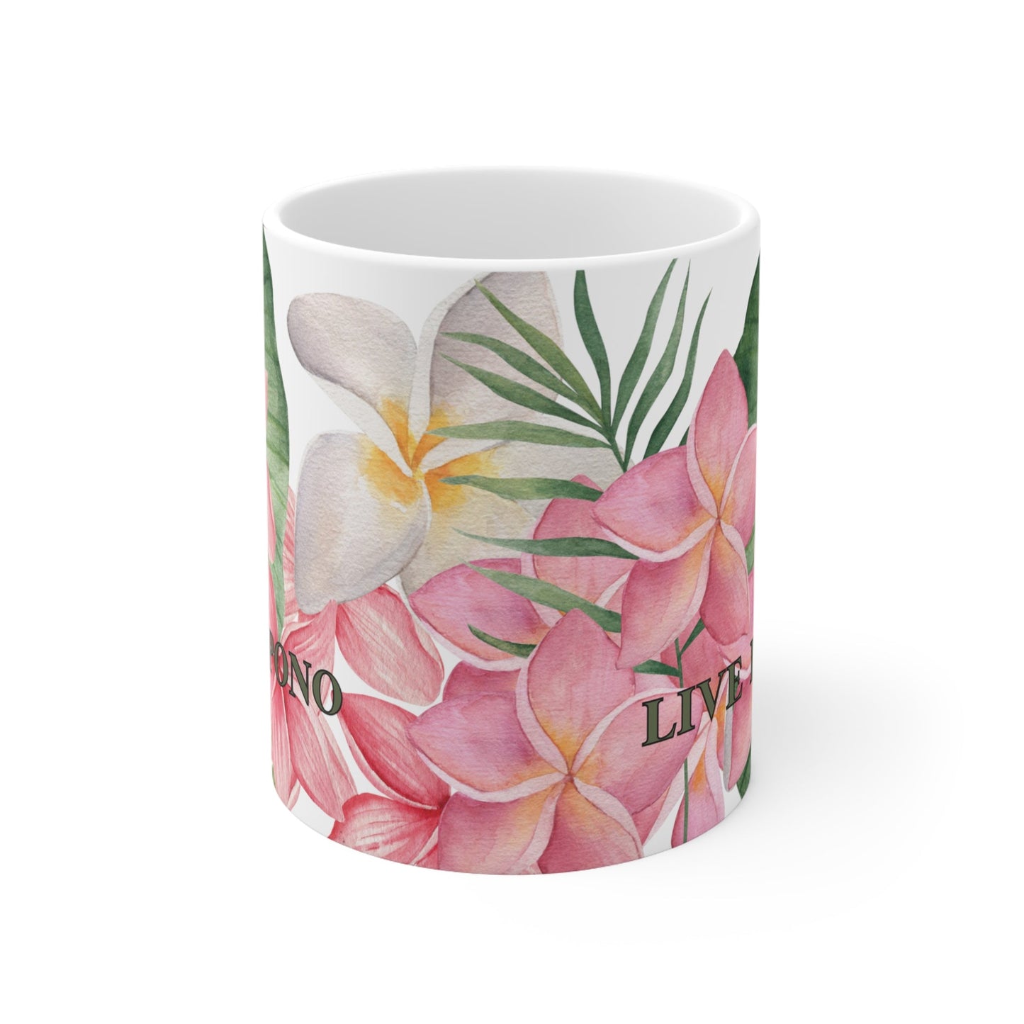 11oz Mug Watercolor Floral - Global Village Kailua Boutique