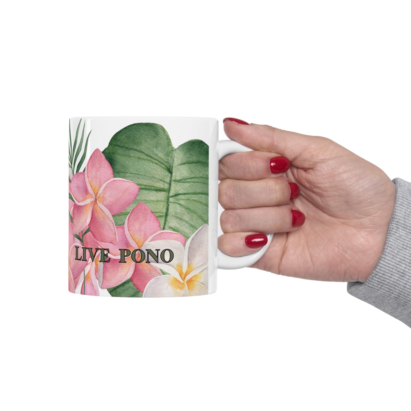 11oz Mug Watercolor Floral - Global Village Kailua Boutique
