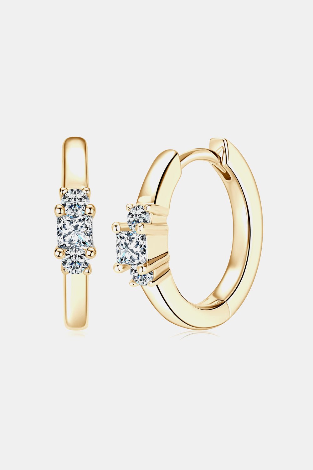 .21 Carat Moissanite Huggie Earrings Global Village Kailua Boutique