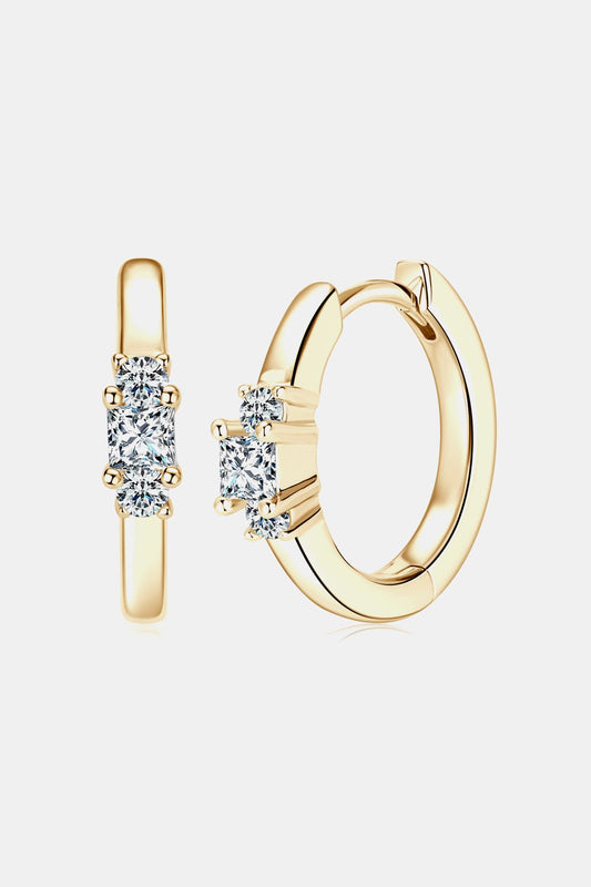 .21 Carat Moissanite Huggie Earrings Global Village Kailua Boutique