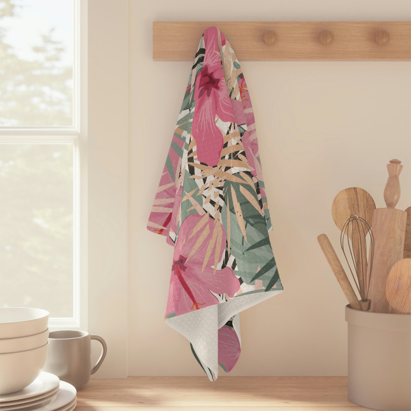 Kitchen Towel Hibiscus Pastel