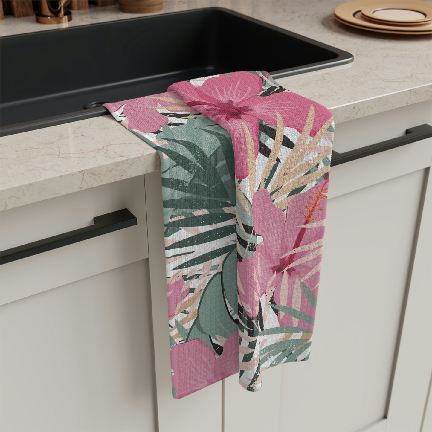 Kitchen Towel Hibiscus Pastel